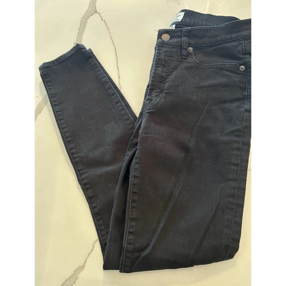 J Crew Lookout High Rise Jeans 28 Black Skinny 9" Rise